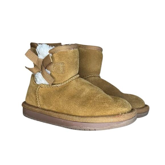 Koolaburra by UGG Victoria Girls Mini Boots Side Zip Size 10 Camel - Picture 3 of 6
